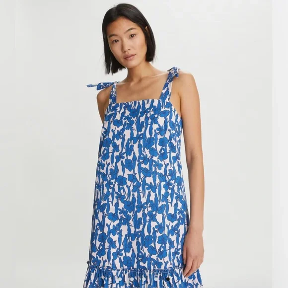 Tory Burch DROP WAIST TIE-SHOULDER DRESS - Picture 5 of 5